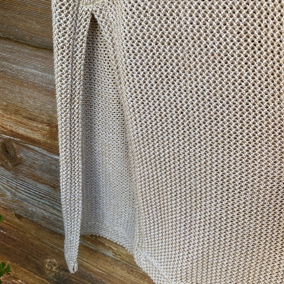 Signature Weekend Tan Loose Knit Cardigan Duster with Pockets - Picture 6 of 9